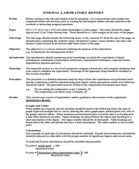 undergraduate lab report example